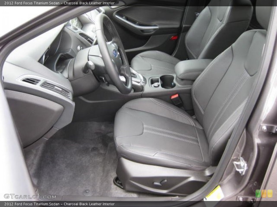 Charcoal Black Leather Interior Photo for the 2012 Ford Focus Titanium Sedan #54810652