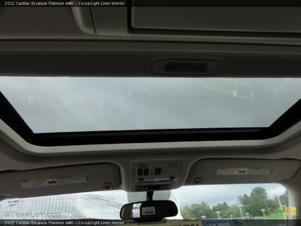 Cocoa/Light Linen Interior Sunroof for the 2012 Cadillac Escalade Platinum AWD #54814261