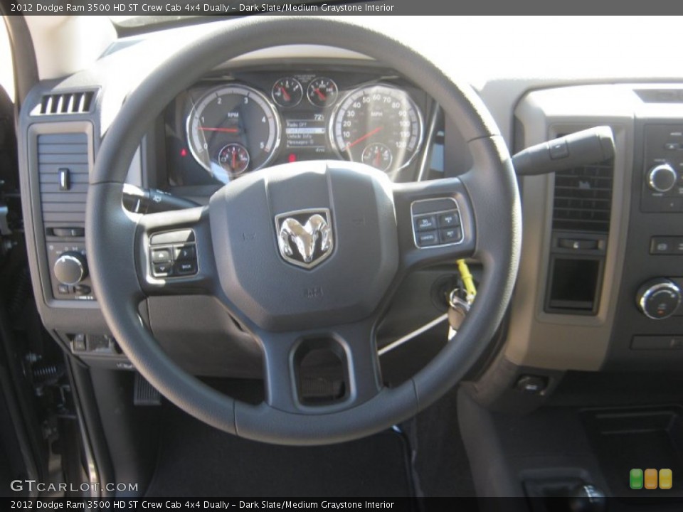 Dark Slate/Medium Graystone Interior Steering Wheel for the 2012 Dodge Ram 3500 HD ST Crew Cab 4x4 Dually #54817735
