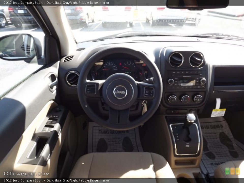 Dark Slate Gray/Light Pebble Beige Interior Dashboard for the 2012 Jeep Compass Sport #54821179