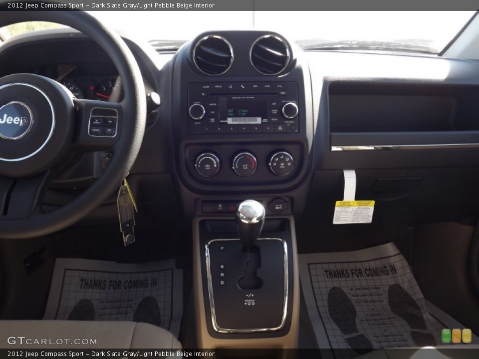 Dark Slate Gray/Light Pebble Beige Interior Controls for the 2012 Jeep Compass Sport #54821182