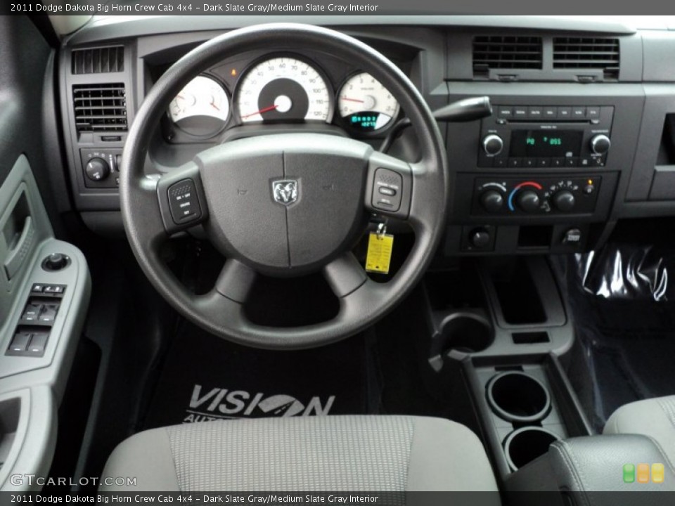 Dark Slate Gray/Medium Slate Gray Interior Dashboard for the 2011 Dodge Dakota Big Horn Crew Cab 4x4 #54829762