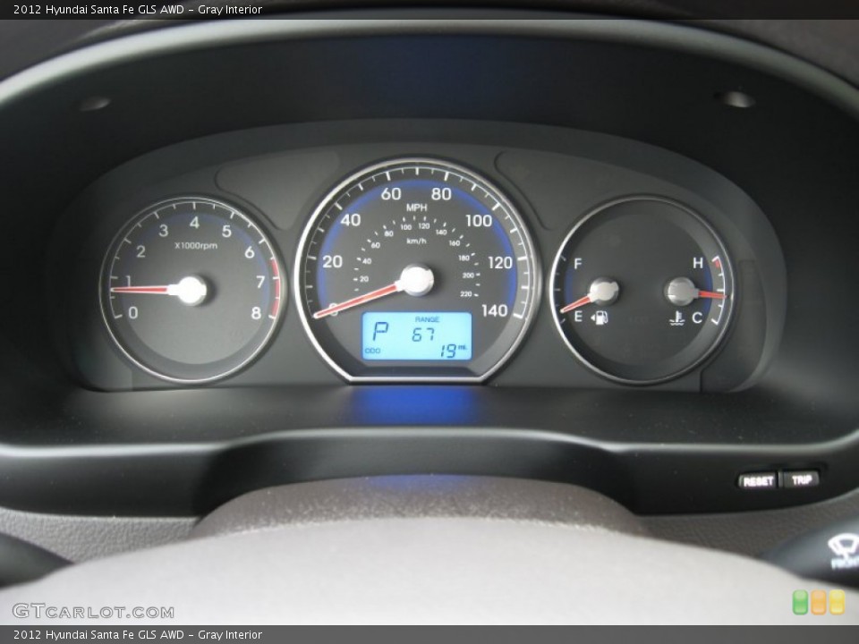 Gray Interior Gauges for the 2012 Hyundai Santa Fe GLS AWD #54830227