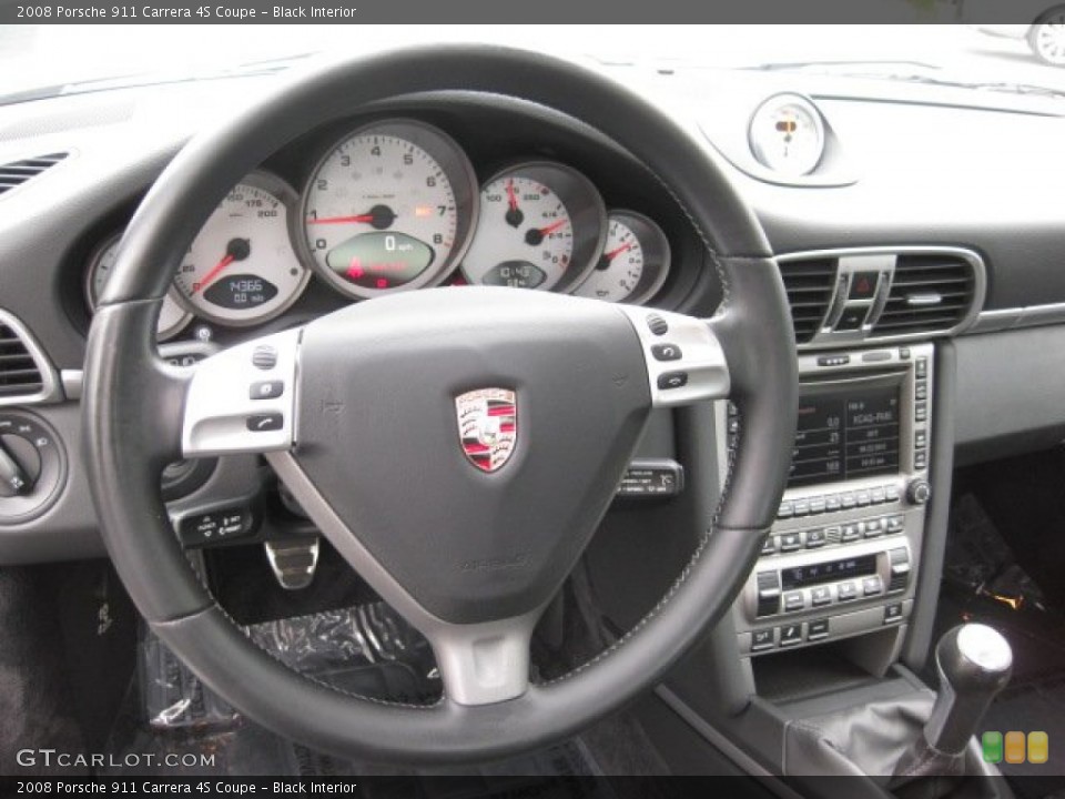 Black Interior Steering Wheel for the 2008 Porsche 911 Carrera 4S Coupe #54831703