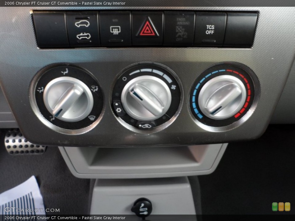 Pastel Slate Gray Interior Controls for the 2006 Chrysler PT Cruiser GT Convertible #54839431