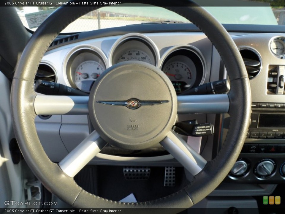 Pastel Slate Gray Interior Steering Wheel for the 2006 Chrysler PT Cruiser GT Convertible #54839446
