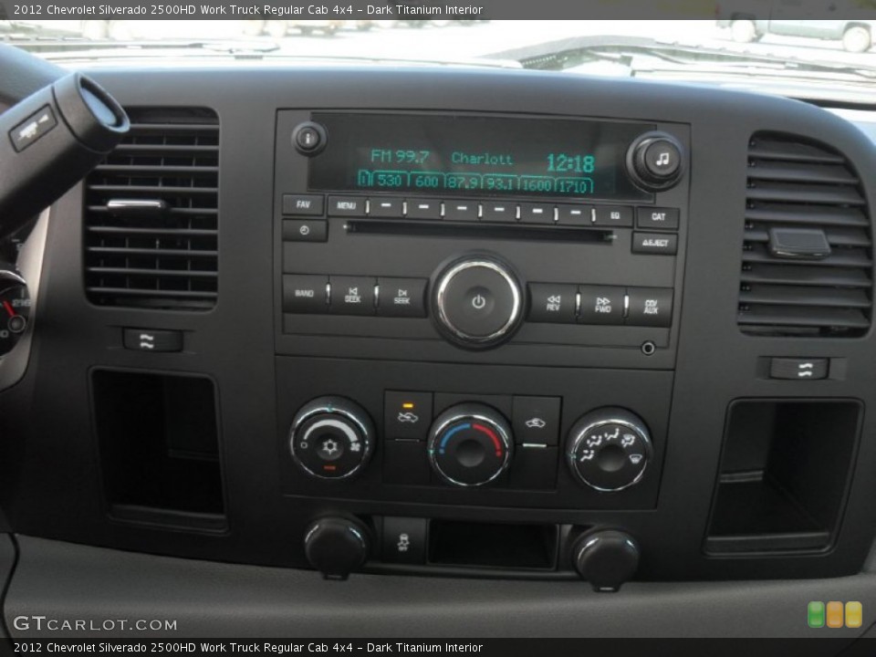 Dark Titanium Interior Controls for the 2012 Chevrolet Silverado 2500HD Work Truck Regular Cab 4x4 #54841384