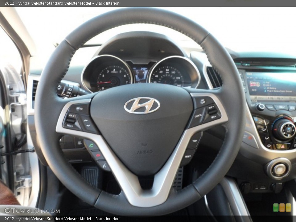 Black Interior Steering Wheel for the 2012 Hyundai Veloster  #54841501