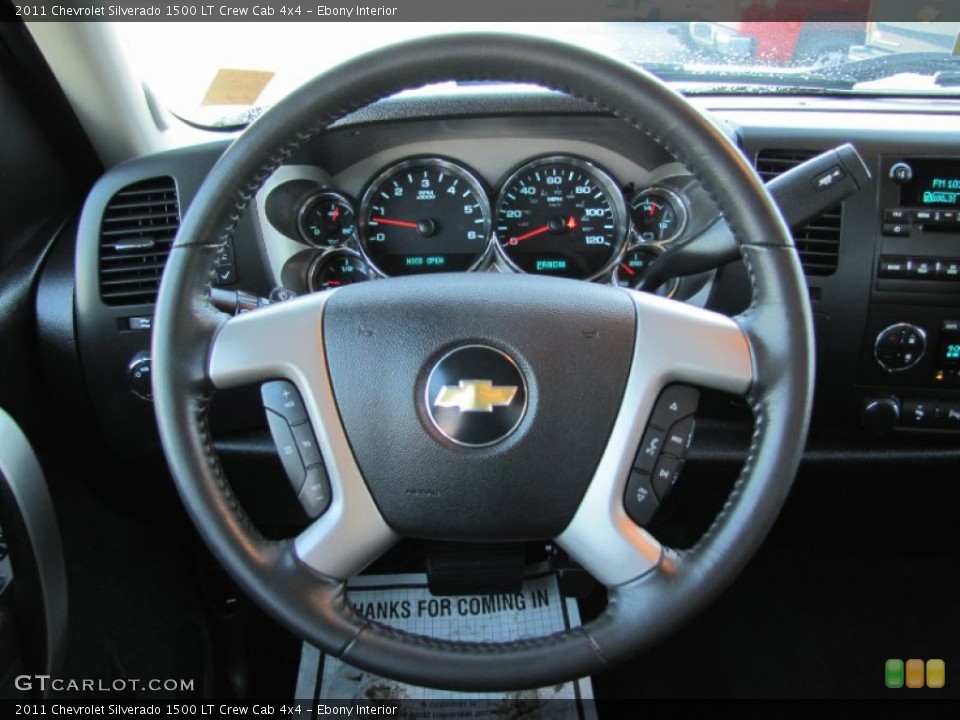 Ebony Interior Steering Wheel for the 2011 Chevrolet Silverado 1500 LT Crew Cab 4x4 #54847345