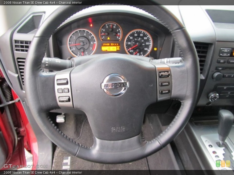 Charcoal Interior Steering Wheel for the 2008 Nissan Titan SE Crew Cab 4x4 #54849901