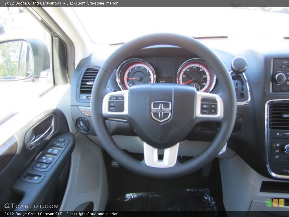 Black/Light Graystone Interior Steering Wheel for the 2012 Dodge Grand Caravan SXT #54865712