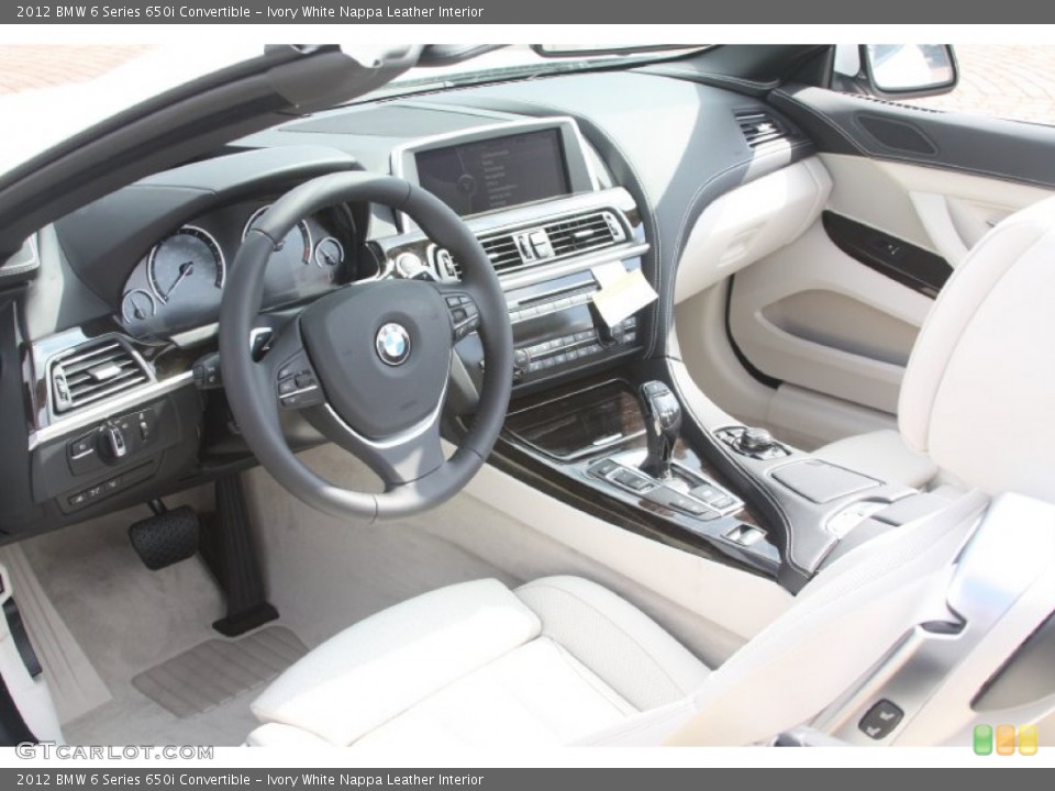 Ivory White Nappa Leather Interior Photo for the 2012 BMW 6 Series 650i Convertible #54874313