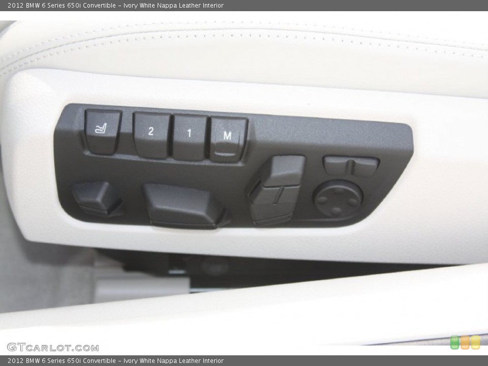 Ivory White Nappa Leather Interior Controls for the 2012 BMW 6 Series 650i Convertible #54874339