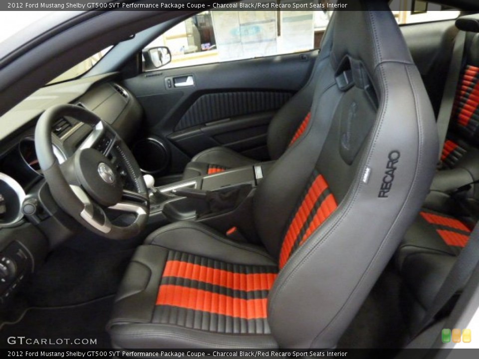 Charcoal Black/Red Recaro Sport Seats Interior Photo for the 2012 Ford Mustang Shelby GT500 SVT Performance Package Coupe #54878167