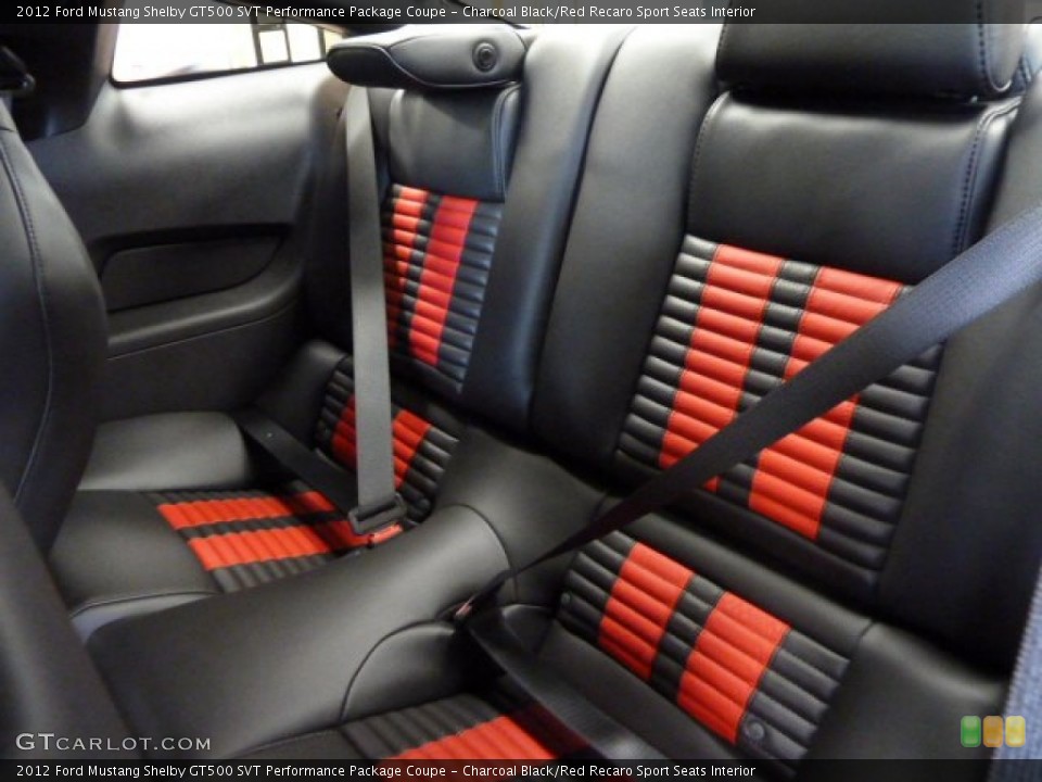 Charcoal Black/Red Recaro Sport Seats Interior Photo for the 2012 Ford Mustang Shelby GT500 SVT Performance Package Coupe #54878176