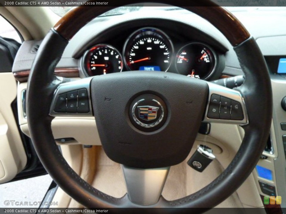 Cashmere/Cocoa Interior Steering Wheel for the 2008 Cadillac CTS 4 AWD Sedan #54880597