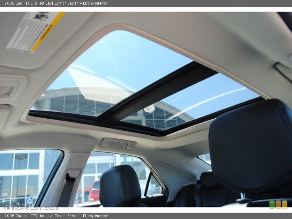 Ebony Interior Sunroof for the 2008 Cadillac CTS Hot Lava Edition Sedan #54884170