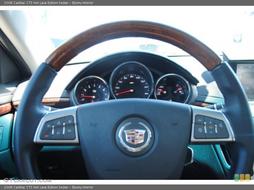 Ebony Interior Steering Wheel for the 2008 Cadillac CTS Hot Lava Edition Sedan #54884206