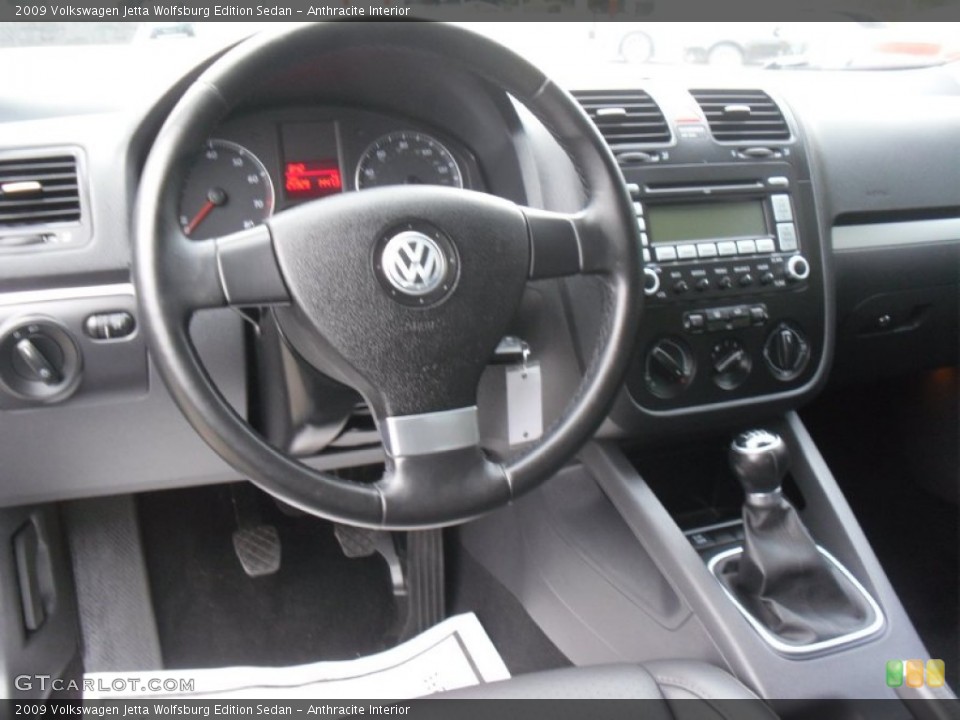 Anthracite Interior Dashboard for the 2009 Volkswagen Jetta Wolfsburg Edition Sedan #54884353