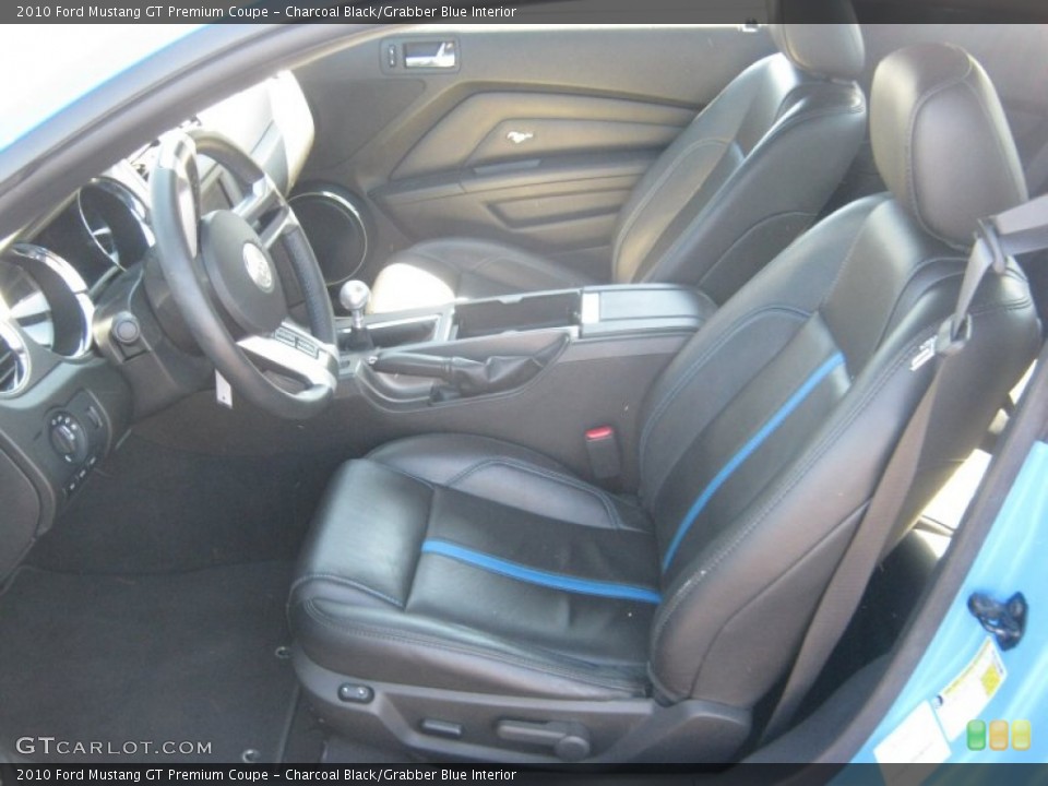 Charcoal Black/Grabber Blue Interior Photo for the 2010 Ford Mustang GT Premium Coupe #54885817