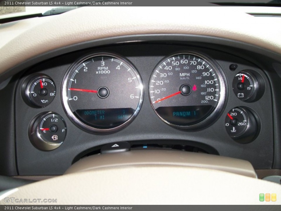 Light Cashmere/Dark Cashmere Interior Gauges for the 2011 Chevrolet Suburban LS 4x4 #54889828