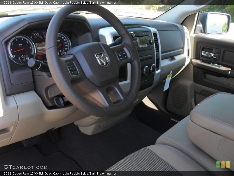 Light Pebble Beige/Bark Brown Interior Photo for the 2012 Dodge Ram 1500 SLT Quad Cab #54894475