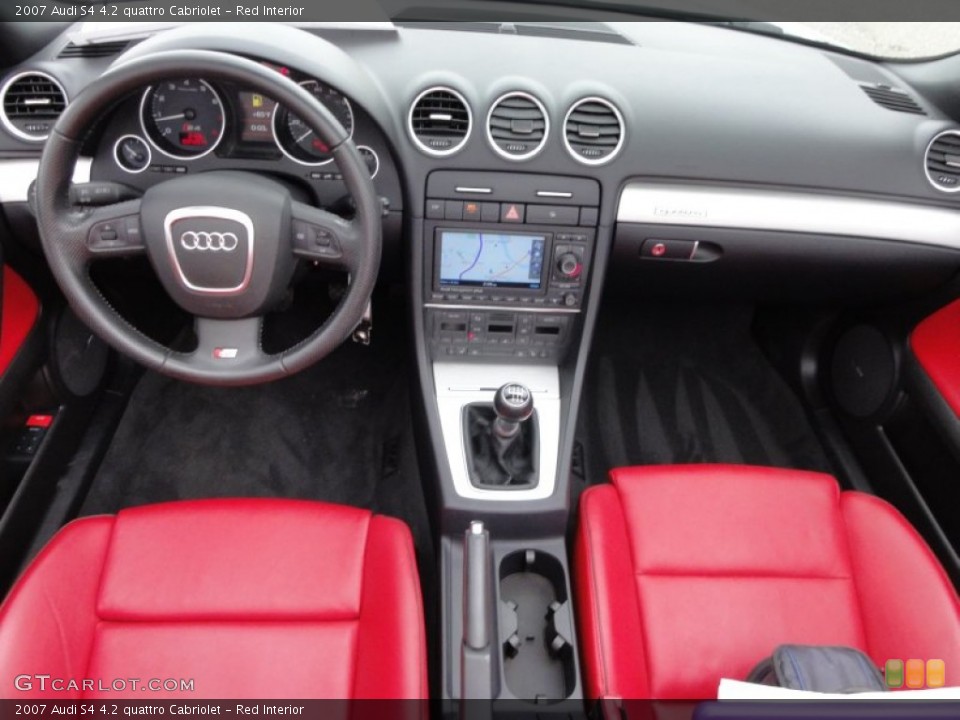 Red Interior Dashboard for the 2007 Audi S4 4.2 quattro Cabriolet #54897584