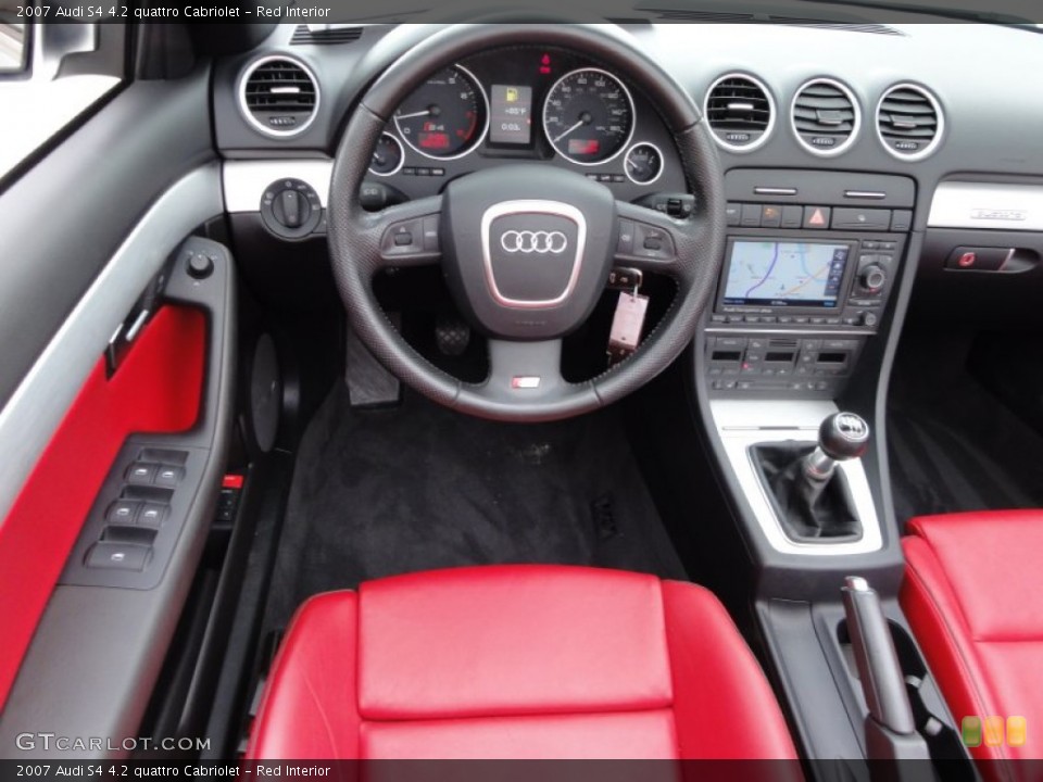 Red Interior Dashboard for the 2007 Audi S4 4.2 quattro Cabriolet #54897593