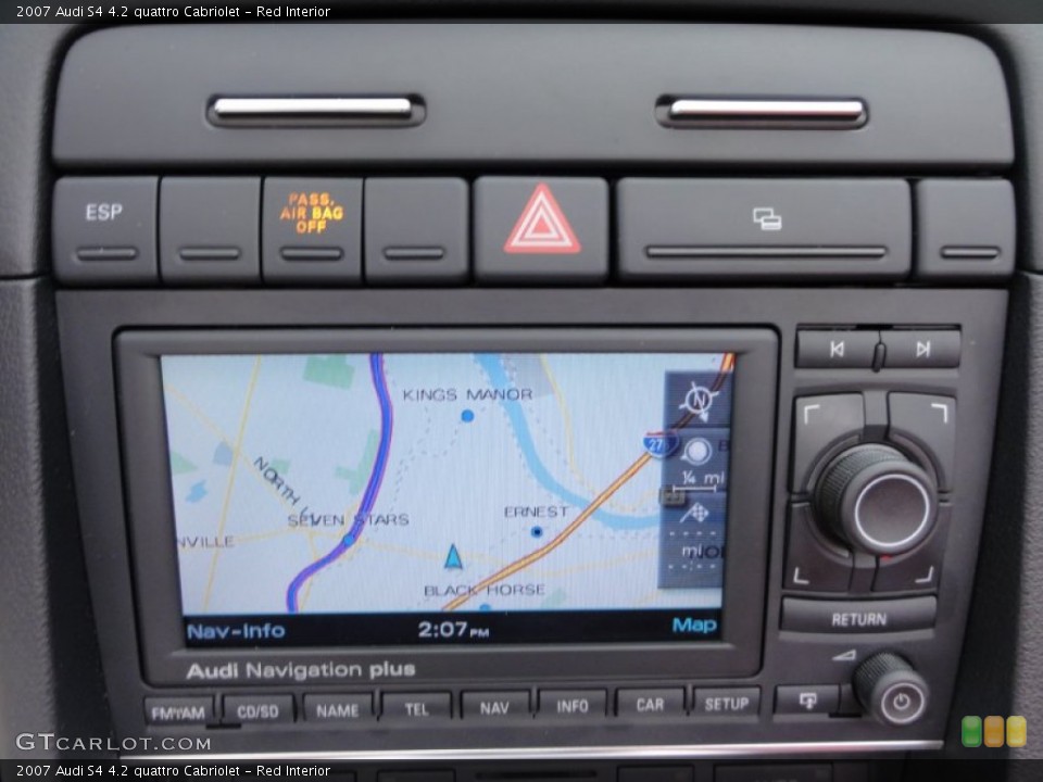 Red Interior Navigation for the 2007 Audi S4 4.2 quattro Cabriolet #54897611