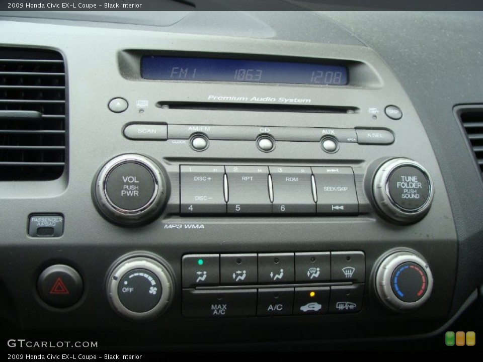 Black Interior Controls for the 2009 Honda Civic EX-L Coupe #54897697
