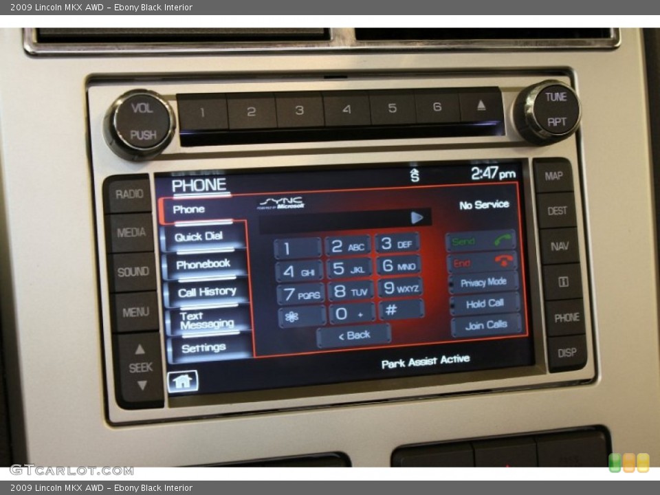 Ebony Black Interior Controls for the 2009 Lincoln MKX AWD #54899962