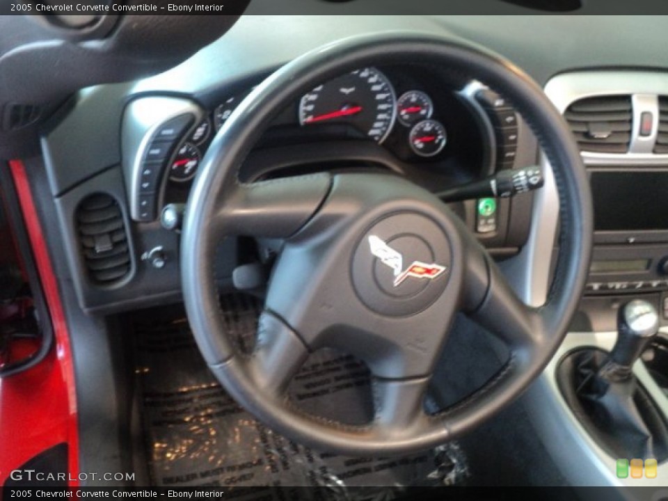 Ebony Interior Steering Wheel for the 2005 Chevrolet Corvette Convertible #54900342