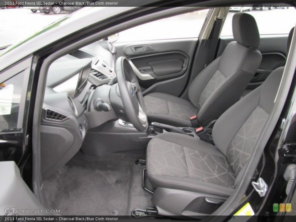 Charcoal Black/Blue Cloth Interior Photo for the 2011 Ford Fiesta SEL Sedan #54905477