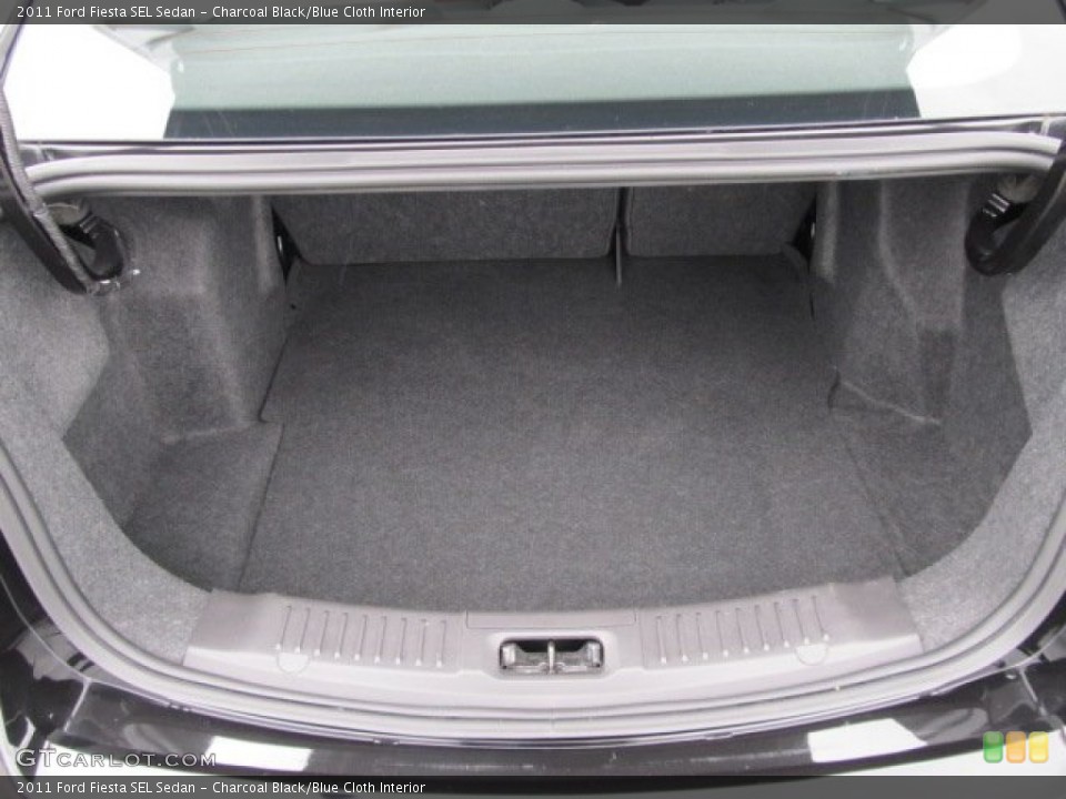 Charcoal Black/Blue Cloth Interior Trunk for the 2011 Ford Fiesta SEL Sedan #54905579