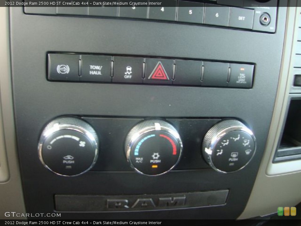 Dark Slate/Medium Graystone Interior Controls for the 2012 Dodge Ram 2500 HD ST Crew Cab 4x4 #54910168