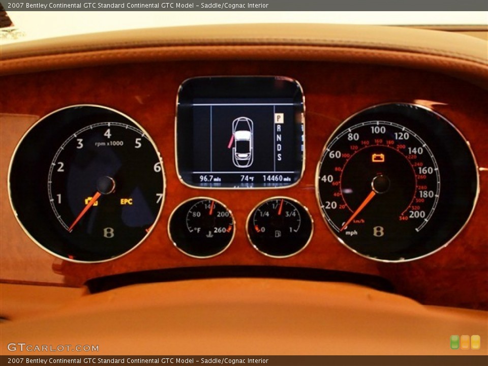Saddle/Cognac Interior Gauges for the 2007 Bentley Continental GTC  #54912011