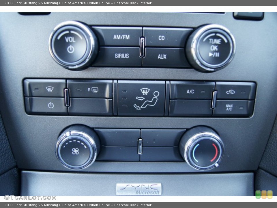 Charcoal Black Interior Controls for the 2012 Ford Mustang V6 Mustang Club of America Edition Coupe #54914824