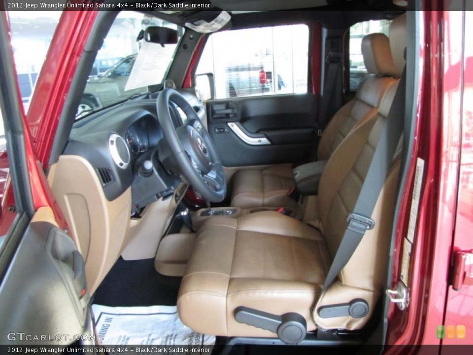 Black/Dark Saddle Interior Photo for the 2012 Jeep Wrangler Unlimited Sahara 4x4 #54917755