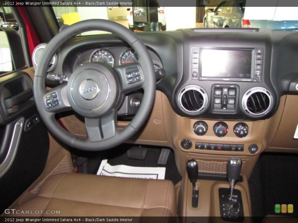 Black/Dark Saddle Interior Dashboard for the 2012 Jeep Wrangler Unlimited Sahara 4x4 #54917782