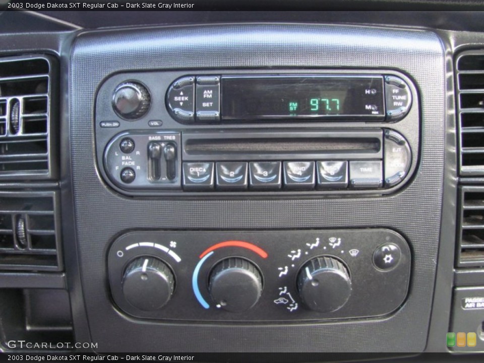 Dark Slate Gray Interior Controls for the 2003 Dodge Dakota SXT Regular Cab #54922282
