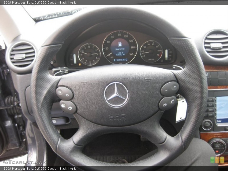 Black Interior Steering Wheel for the 2009 Mercedes-Benz CLK 550 Coupe #54922675