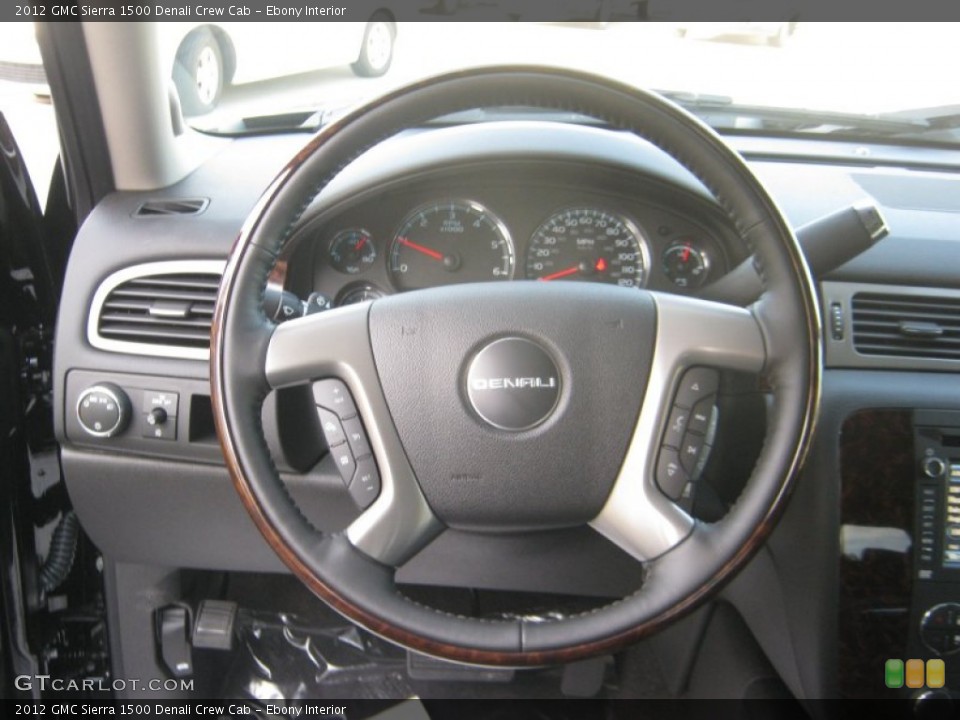 Ebony Interior Steering Wheel for the 2012 GMC Sierra 1500 Denali Crew Cab #54927322