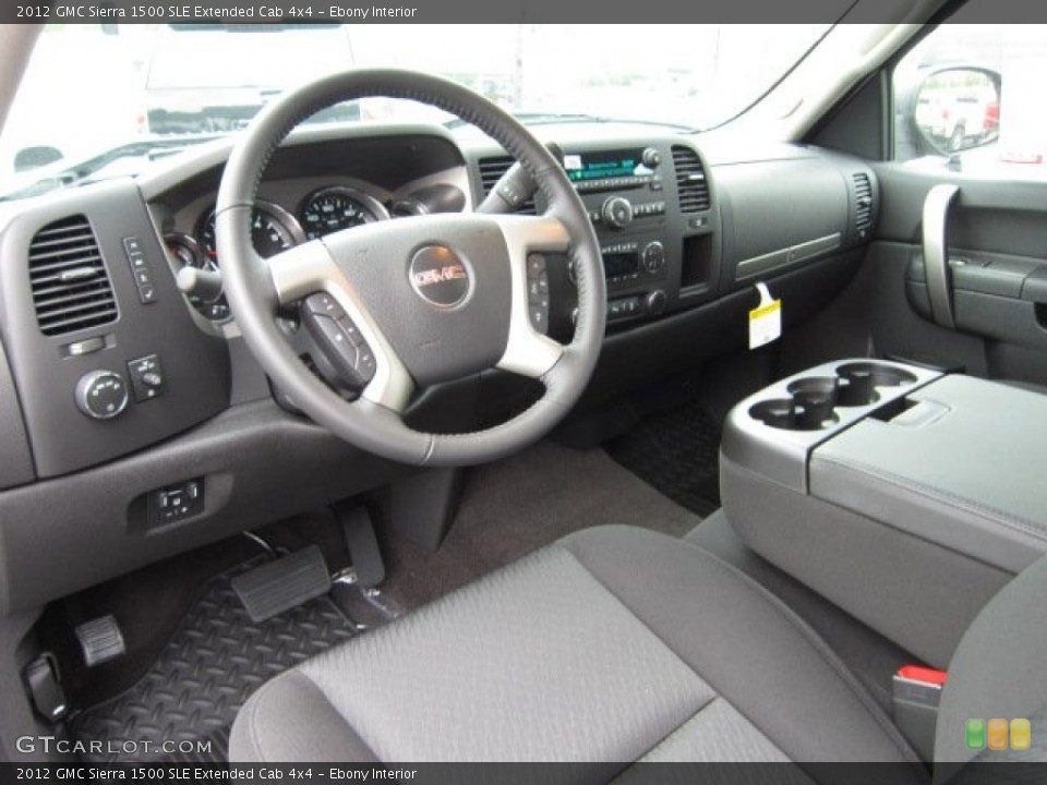 Ebony Interior Prime Interior for the 2012 GMC Sierra 1500 SLE Extended Cab 4x4 #54933919