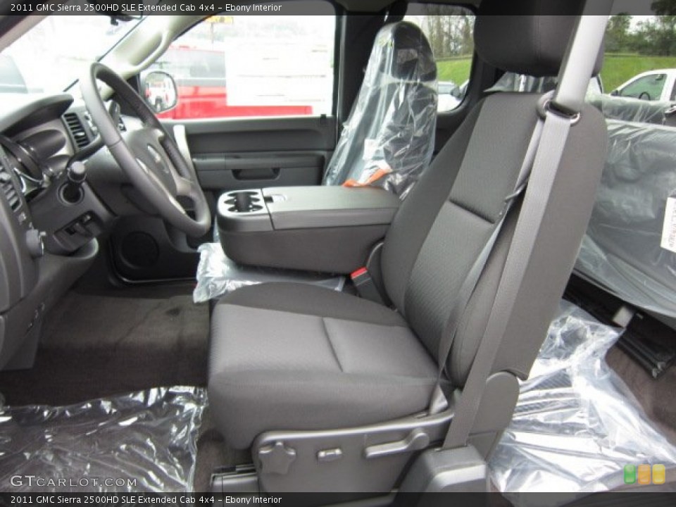 Ebony Interior Photo for the 2011 GMC Sierra 2500HD SLE Extended Cab 4x4 #54934615