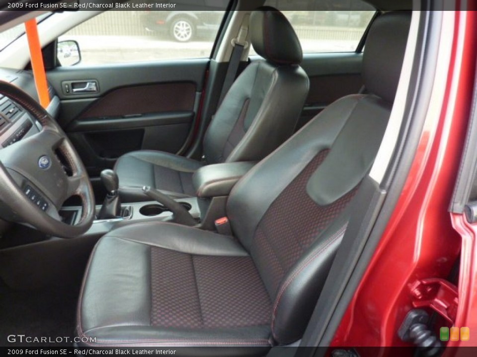 Red/Charcoal Black Leather 2009 Ford Fusion Interiors