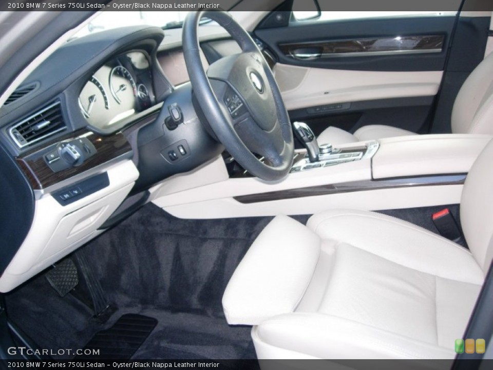 Oyster/Black Nappa Leather Interior Photo for the 2010 BMW 7 Series 750Li Sedan #54943837