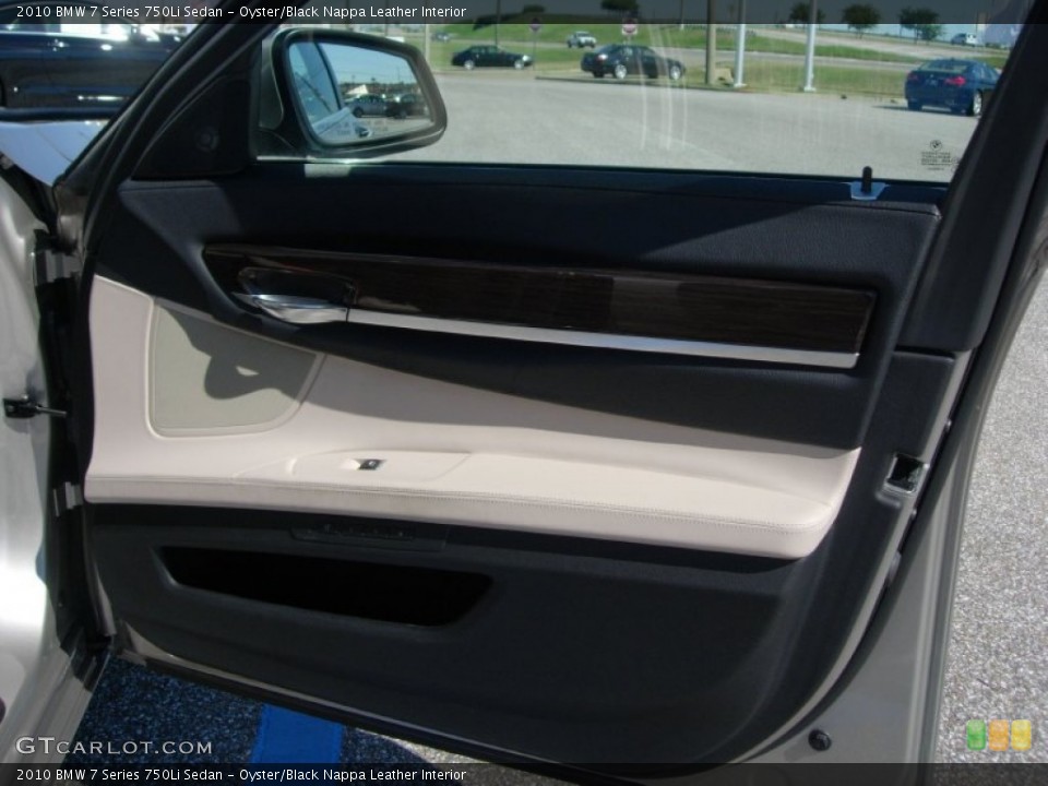 Oyster/Black Nappa Leather Interior Door Panel for the 2010 BMW 7 Series 750Li Sedan #54943923
