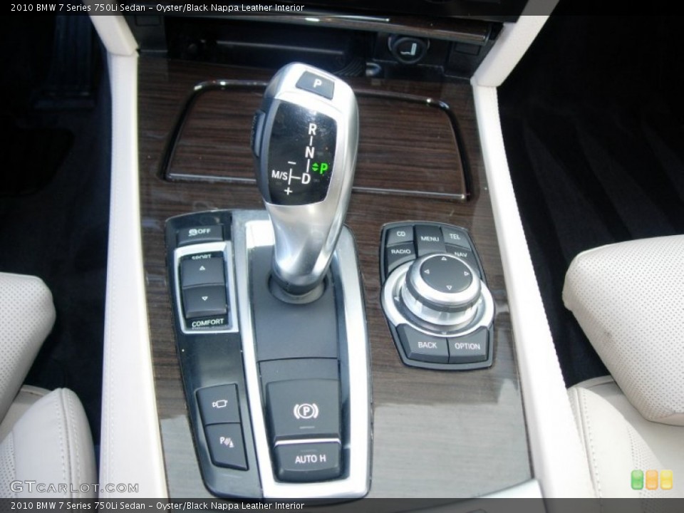 Oyster/Black Nappa Leather Interior Transmission for the 2010 BMW 7 Series 750Li Sedan #54943967