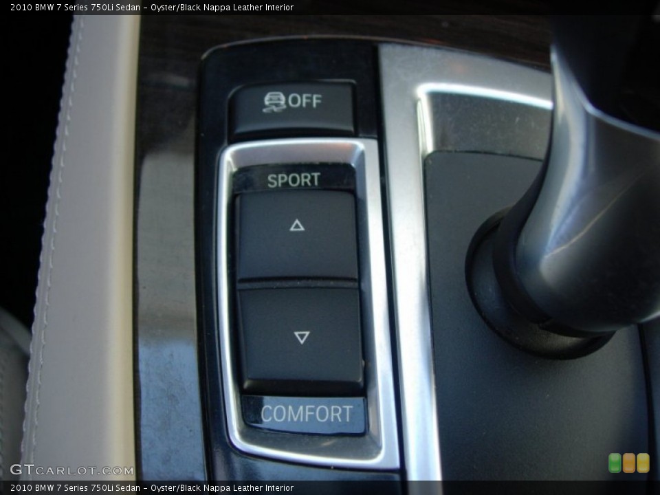 Oyster/Black Nappa Leather Interior Controls for the 2010 BMW 7 Series 750Li Sedan #54943976
