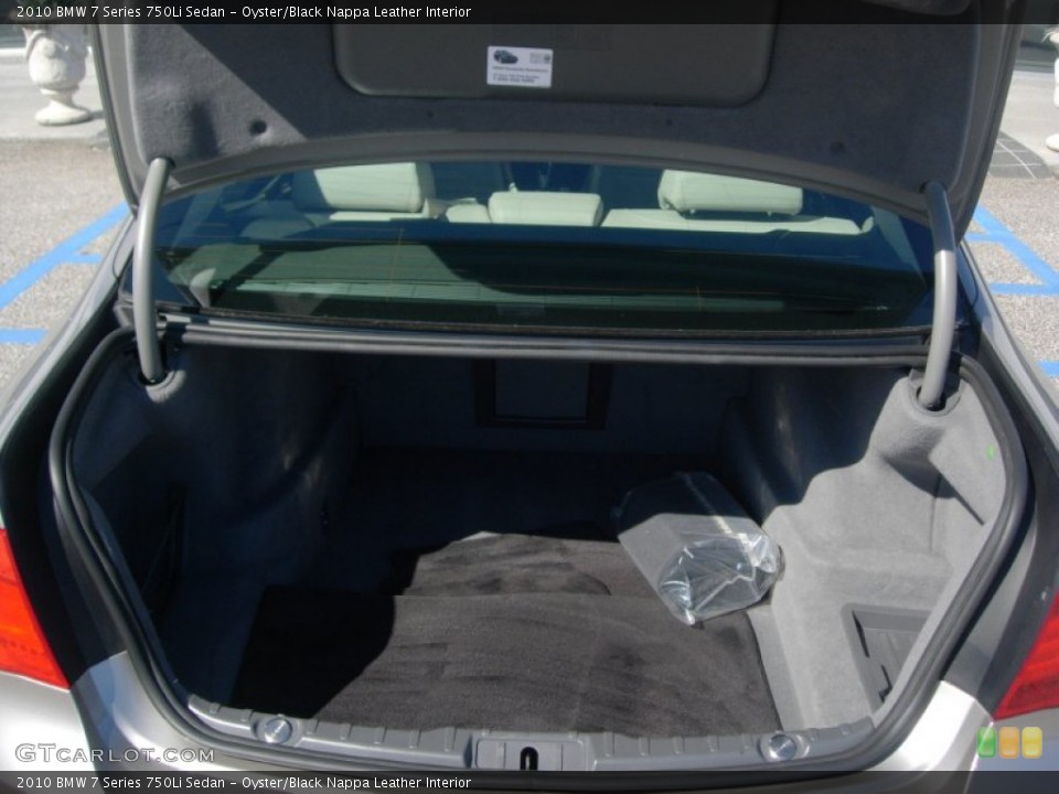 Oyster/Black Nappa Leather Interior Trunk for the 2010 BMW 7 Series 750Li Sedan #54943984